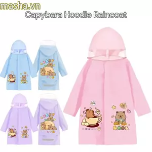 Áo mưa Poncho, Áo mưa có mũ trùm đầu Capybara dễ thương không thấm nước, Áo khoác thoáng khí TPU vành lớn Phong cách Áo mưa Đồ dùng ngoài trời