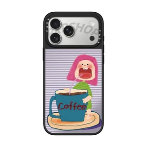 Từ Tính Cô Gái Dễ Thương Ôm Một Cốc Cà Phê Gương Vỏ Điện Thoại Cứng Cho IPhone 17 Pro Max 17 Air 15 14 13 12 11 16 Plus Vỏ Chống Sốc