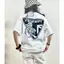 Xiashan Tiger 200GSM American retro xe máy nam nữ 100% Cotton cao cấp Áo thun ngắn tay cổ tròn dáng rộng