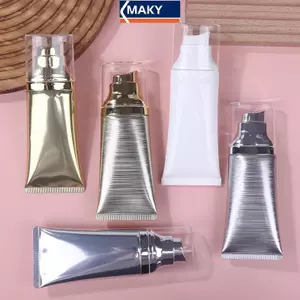 MAKY 30 / 50ml Ống Di Động Rỗng Bóp Kem BB Kem Dưỡng Da Mỹ Phẩm Chai Du Lịch Có Bơm Chân Không Hộp Đựng Dầu Gội Có Thể Đổ Lại Dụng Cụ Trang Điểm VN