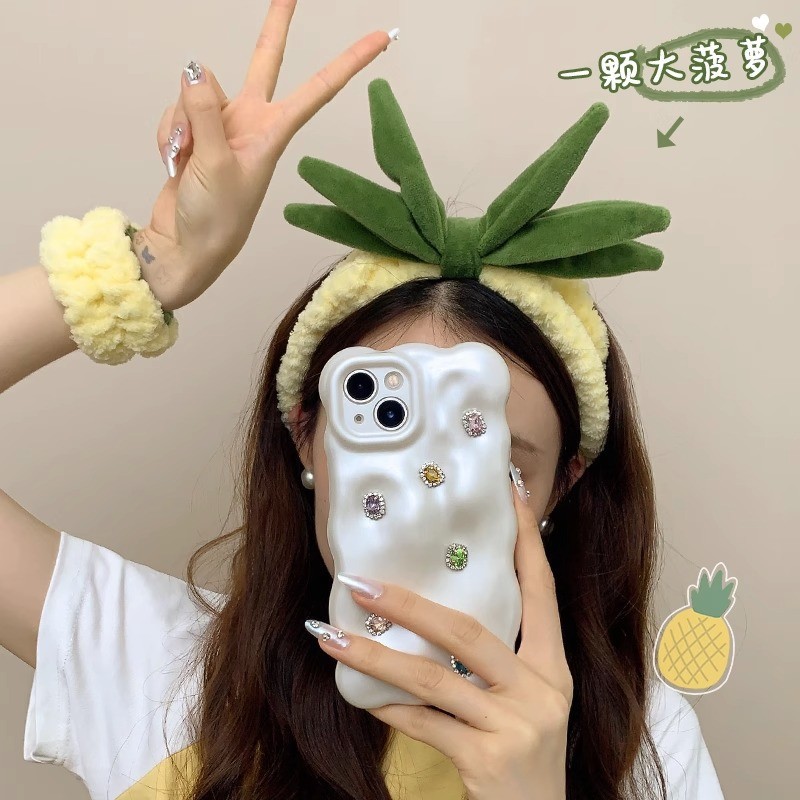 Dây buộc tóc cà chua dễ thương và băng đô cạnh rộng, kháng nước cho nữ