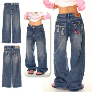 Quần Jean Nam Phong Cách Retro Unisex Chất Lượng Cao