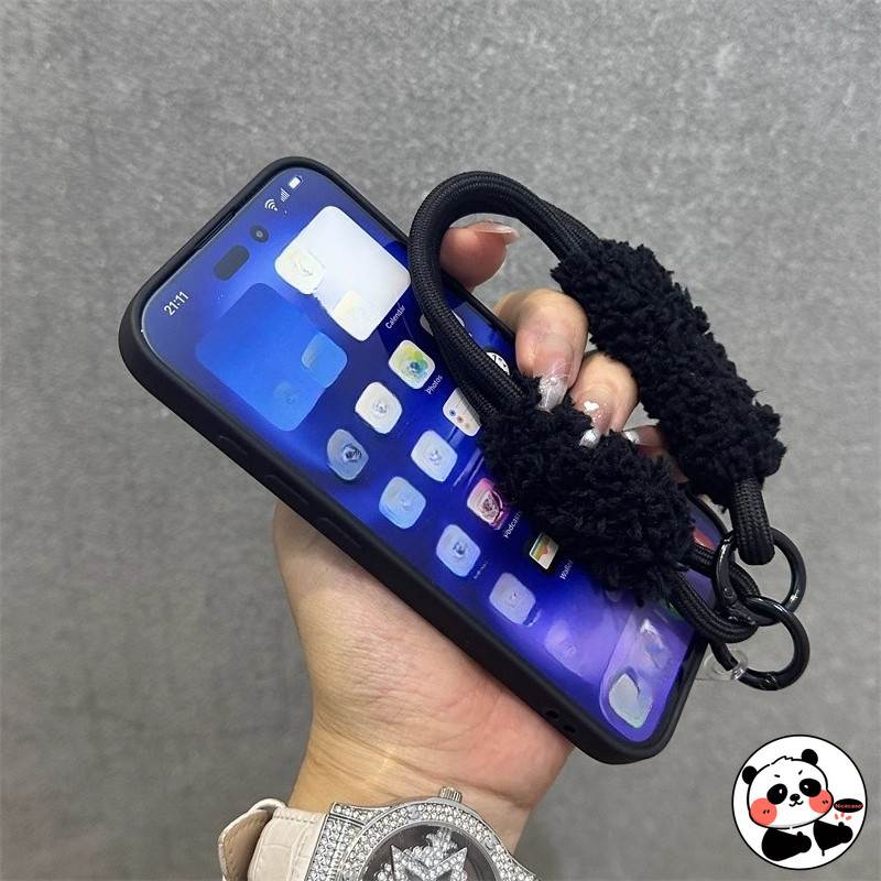 Flannel - Ốp Điện Thoại Lót Có Dây Buộc Cho Redmi Note 12 Pro Plus 12 Turbo 4 Pro 3 5G Ốp Lưng Bảo Vệ Camera Đơn Giản Dễ Thương Vỏ Mềm Dây Đeo Vỏ Điện Thoại