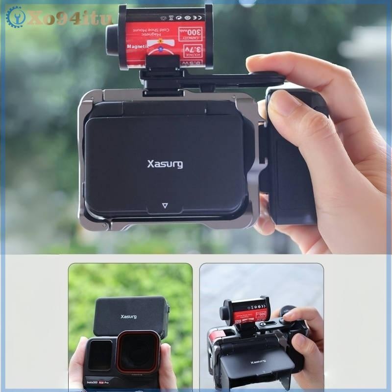 XOITU 1 Bộ Phụ Kiện Máy Ảnh Mũ Trùm Đầu Màn Hình Từ Tính Cho Insta360 Ace Pro / Ace Pro 2 Bảo Vệ Chống Glare Sun Shade Eo-Level Viewfinder VN