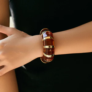Trung Đông Xuyên Biên Giới Thời Trang Retro Acrylic Dây Đàn Hồi Vòng Tay Giới Tính Nữ Vòng Tay Châu Âu Mỹ Nữ Phong Cách Sang Trọng Tất Cả Trận Đấu Trang Sức