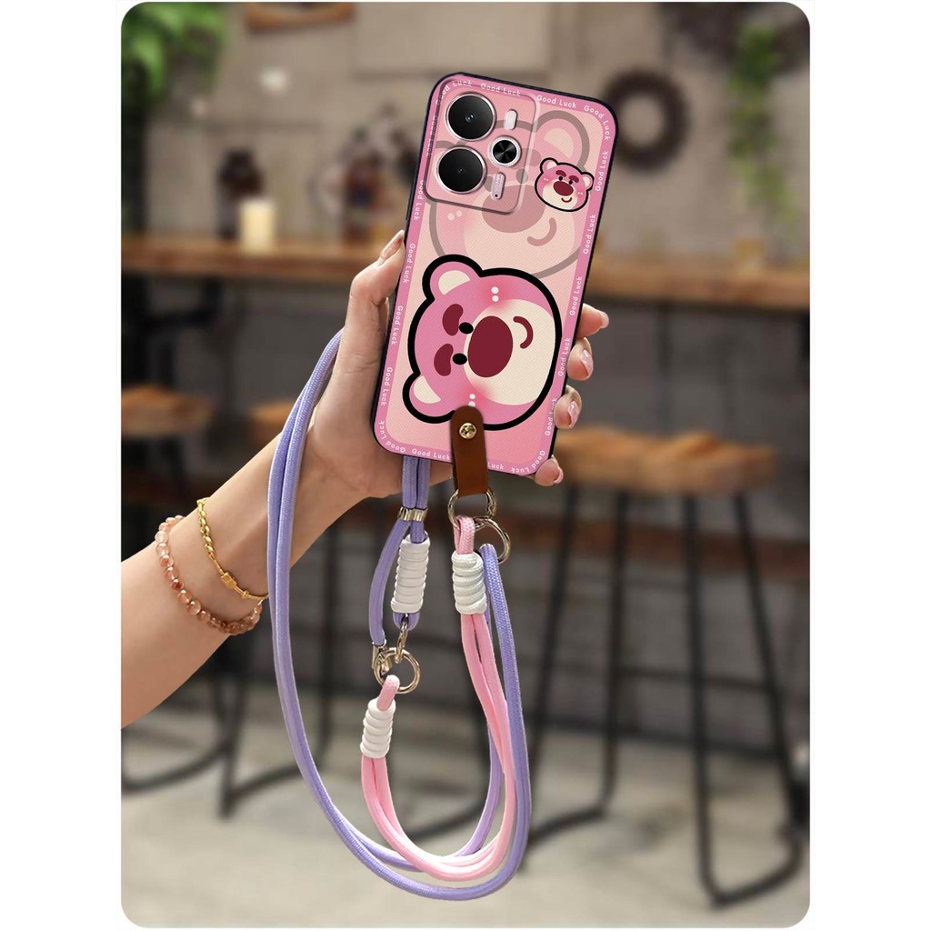 Ốp Điện Thoại Chống Bụi Graffiti Cho Realme 14 5G Toàn Cầu Đeo Ngang Chống Va Đập Hoạt Hình Chống Thấm Nước Dễ Thương Bền Dây Silicon TPU Chống Bụi Bẩn Chống Sốc Diagonal Mềm