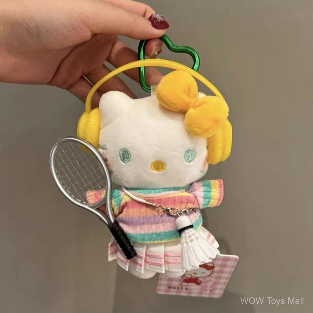Hàng sẵn có Sáng tạo Cross-Dressing Hello kitty Búp bê sang trọng quyến rũ Bộ cầu lông dễ thương KT Cat Doll Móc khóa Túi bé gái Mặt dây chuyền Quà tặng