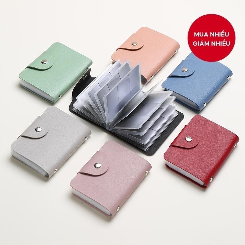 M8 Đơn Giản Nhỏ 24 Khe Cắm Thẻ Tinh Tế Đựng Thẻ Ví Đựng Tiền Xu Nhẹ Mỏng Thẻ Ngân Hàng Thẻ Tín MALAN