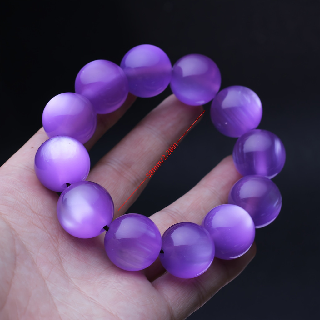 Kích thước lớn 20mm hạt bohemian tím mịn, phù hợp nam và nữ
