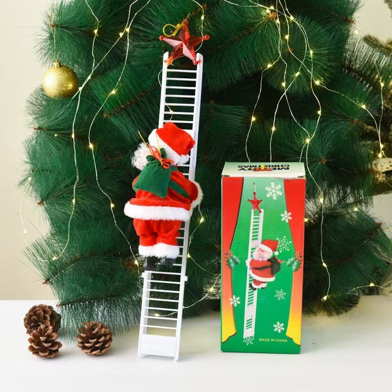 Thang Leo Núi ông Già Noel,Đồ Trang Trí Treo điện âm Nhạc,Chuyển động Chân Thực,Quà Tặng Cho Trẻ Em Trong Dịp Lễ