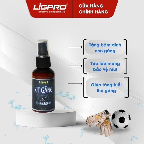 Xịt găng tay thủ môn LIGPRO 50ml Tăng độ bám dính và cấp ẩm cho găng tay thủ môn