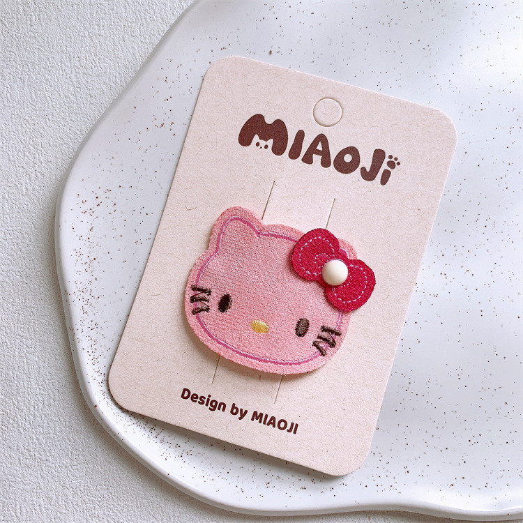 Cô Gái Dễ Thương Nổ Kẹp Tóc Mèo Kitty Màu Hồng Kẹp Tóc