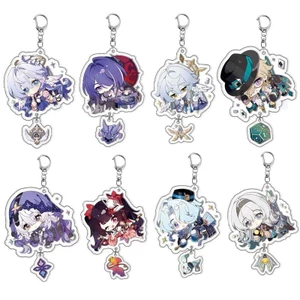 Anime Game Keychain Honkai: Star Rail Robin Aventurine Firefly Acheron Black Swan Key RIng Accessories Pendant Prop