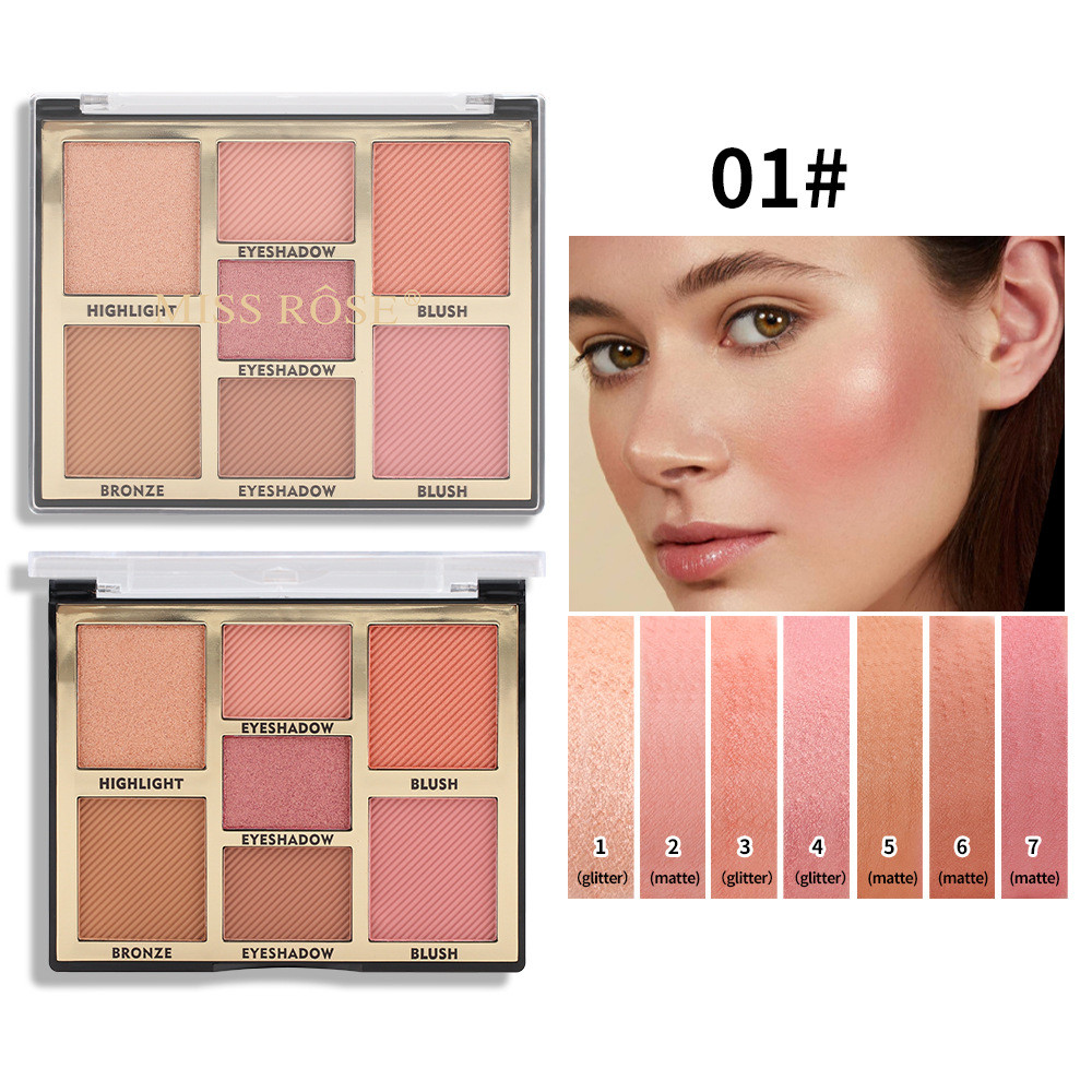 MISSROSE Đa Năng Mở Rộng Màu Sắc Highlighter Blush Palette Pearlescent Với Nhấp Nháy Làm Sáng Matte Blush Bảng Màu Tất Cả Trong Một