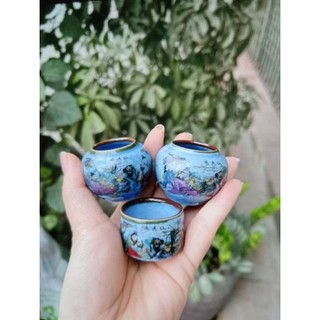 cóng mào tàu men rạn kẻ viền nâu