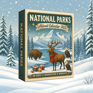 National Parks Advent Calendar 2025, With 24 Iconic Landscapes Ornaments Of National Parks, 24-Days Christmas Countdown Calendar