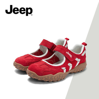 Jeep Đỏ Thể Thao Pháp Mary Jane Nữ Mùa Hè Thu Phong Cách Mới Thoáng Khí Đế Mềm Nông Miệng Giày Ba Lê