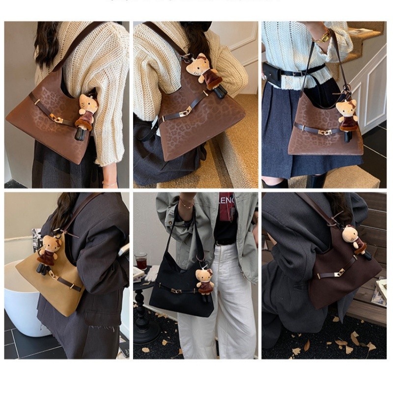 GC2 Cao Cấp Dung Tích Lớn Mở Da Lộn Túi Tote Nữ Mùa Thu Thắt Lưng Nách Túi Đeo Vai CG2