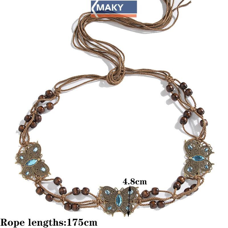 Onetimingcool Phong Cách Bohemian Dệt Nước Phong Cách Dân Tộc Hạt Nữ Thắt Lưng Kỳ Nghỉ Phong Cách Dây Thắt Lưng VN