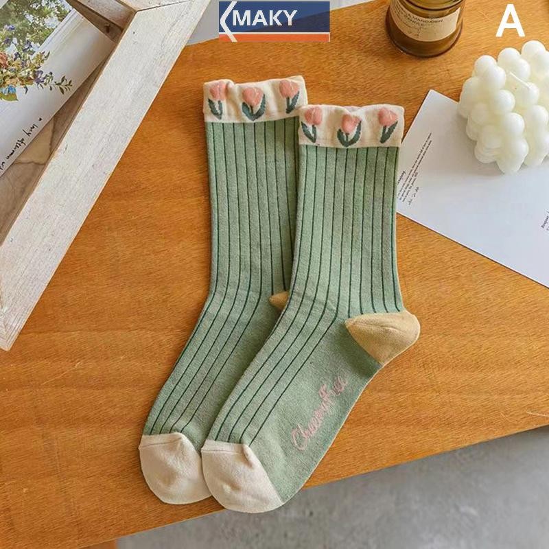 Onetimingcool Mới Tất Nữ Phong Cách Hàn Quốc Xu Hướng Hoa Tất Cotton Thường Ngày Bé Gái Thủy Thủ Đoàn Tất VN