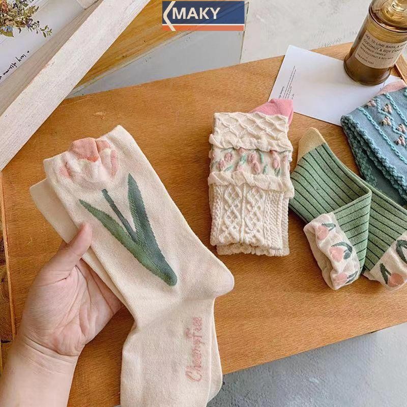 Onetimingcool Mới Tất Nữ Phong Cách Hàn Quốc Xu Hướng Hoa Tất Cotton Thường Ngày Bé Gái Thủy Thủ Đoàn Tất VN