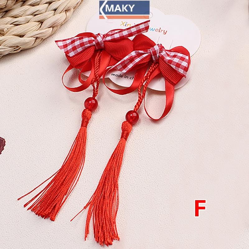 Onetimingcool Bé Gái Phụ Kiện Tóc Phong Cách Trung Hoa Thẻ Tóc Trẻ Em Năm Mới Nơ Phong Cách Cổ Xưa Kẹp Tóc Hanfu Mũ Quà Tặng Năm Mới VN