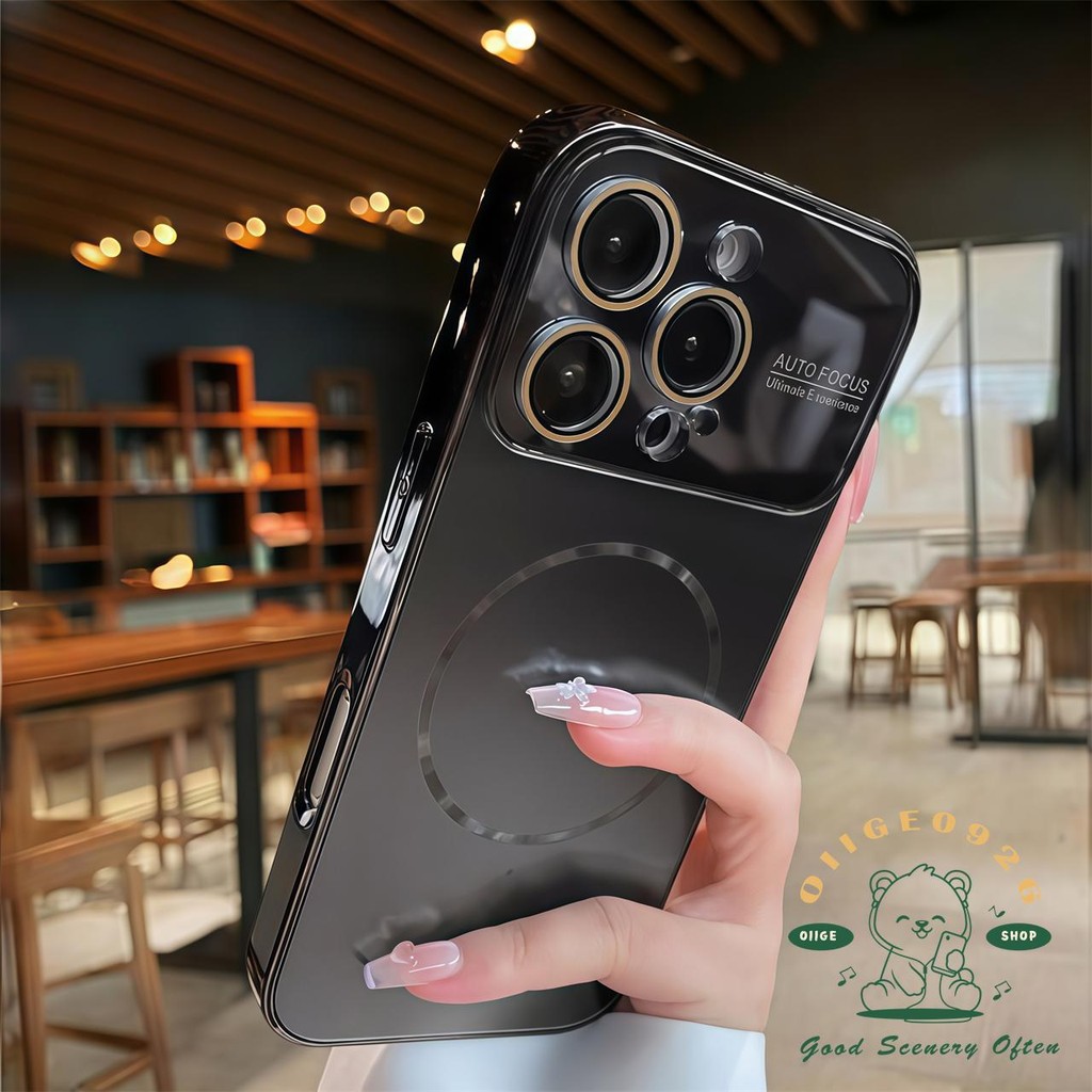 【 Ốp lưng iPhone17 】 Vỏ điện thoại từ tính nano mờ mạ màu cam iphone17 Pro Max 16 15 14 cho vỏ iPhone Vỏ mềm silicon TPU chống sốc