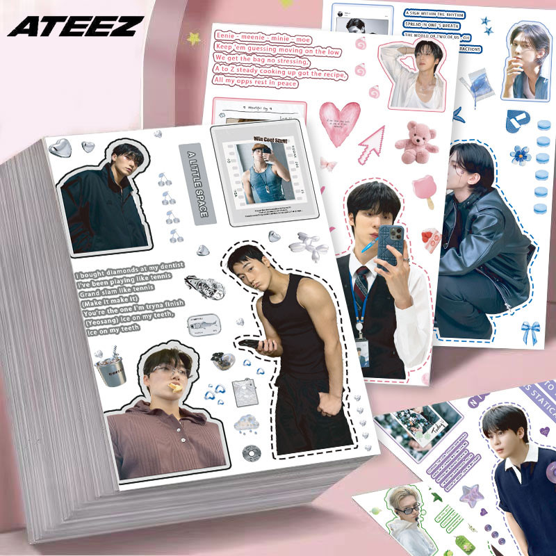 8-100 Cái ATEEZ Hàn Quốc Bé Trai Ban Nhạc VÀNG GIỜ: Part.3 Miếng Dán Ảnh Hongjoong Seonghwa Yunho Hành Lý Notebook Laptop Điện Thoại Sổ Tay DIY Kpop Sticker YM