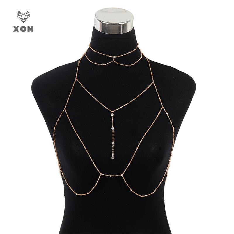 Trang sức cơ thể nữ với vòng cổ và dây chuyền eo gợi cảm, phù hợp đi biển sang trọng