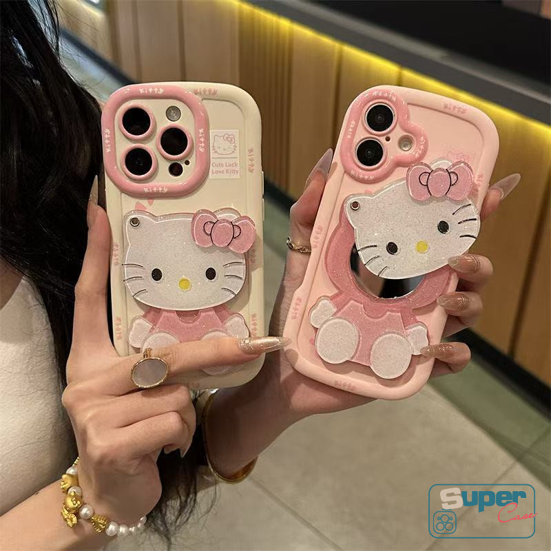Ốp Lưng Samsung A16 A05S A06 A15 A13 A23 A02S A04 A03 A34 A04S A12 A14 A03S A32 A24 A35 A51 A52 A53 A33 A55 A05 A22 A54 Thời Trang Ngọt Ngào Dễ Thương Hello Kitty Gương Búp Bê Mềm