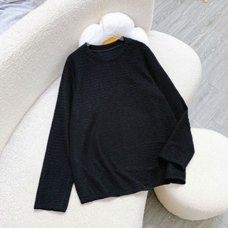 Áo Thun Tay Dài Bigsize Nữ Cổ Tròn Form Rộng Nữ Tính Chất Xốp Nhật Mặc Mát Co Giãn A312