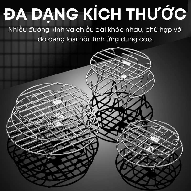 Giá Hấp Inox 316 Cấp Thực Phẩm Size 14–20cm– Khay Hấp Đa Năng Ráo Dầu Khay Nồi Chiên Không Dầu Cao Cấp| 331