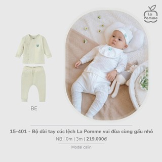 La pomme AW2025 BST La Pomme vui đùa cùng gấu nhỏ -  Trắng T10.4