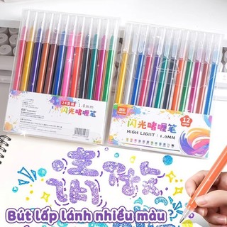 Bút Gel 12 Màu Nhiều Màu Tươi Sáng Dung Tích Lớn Viết Chữ Đẹp Quà Tặng Học Sinh Để Vẽ Tranh Ngòi Mềm Mại