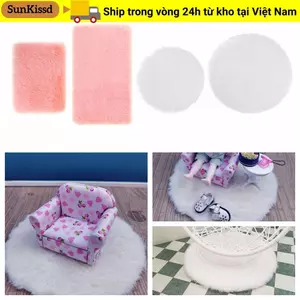 SUNKISSD Thảm lông thu nhỏ Quà tặng Nhà chơi Đạo cụ ảnh Phụ kiện búp bê