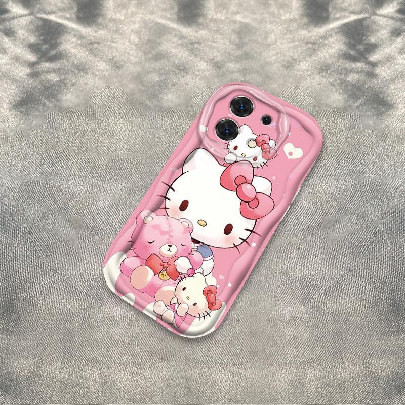 Ốp Silicon Hoạt Hình Cho Redmi Note 13 Pro 4G 5G POCO M6 Pro 4G Ốp Điện Thoại Mềm 3D Kem TPU Kitty Sinh Viên Ốp Lưng Chống Sốc