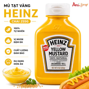 Mù Tạt Vàng Hiệu Heinz Chai 255g, Hương Vị Chuẩn Tây Cay Nhẹ Đặc Trưng Thơm Dịu
