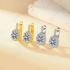 Bông tai hình bầu dục cao cấp nhẹ sang trọng Bông tai Zircon Bông tai sang trọng dát siêu nhỏ