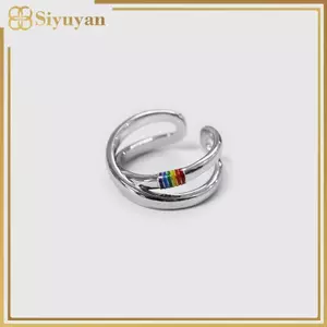 Siyuyan Mobius Rainbow Ring Niche Design Xu Hướng Cá Tính Màu Chỉ Số Nhẫn VN
