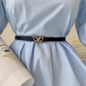Đen Nhỏ Đen Thắt Lưng Nhỏ Nữ Phong Cách Quần Jean Thắt Lưng Thời Trang Phù Hợp Với Bướm Quần Thắt Lưng Trang Trí Retro Nữ Hợp Thời Trang 6.15