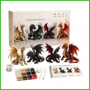 Bộ động vật đính cườm 3D Điêu khắc rồng Đồ dùng DIY Handmade Trẻ em Bộ hạt dành cho người mới bắt đầu Người đam mê Bé trai Người lớn saixit2vn