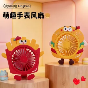 2026 Phong Cách Mới Vui Nhộn Hoạt Hình Burger Đồng Hồ Quạt Mini Làm Mát Di Động Ngoài Trời