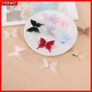 YRBWD 20 Chiếc Organza Vải Bướm Táo, Màu Gradient 5CM Voan Bướm, Mờ Dreamy DIY May Thủ Công Trang Trí Vật Liệu Thiết Kế May Mặc