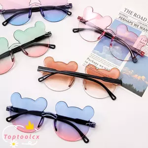 TOPTOOLCX Gấu Hoạt Hình, Kính Mát Trẻ Em Máy Tính Gradient, Tiệc Dễ Thương UV375 Gấu Nhỏ Trẻ Em Kính Chống Nắng Không Vành Cho Bé Trai Bé Gái