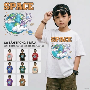 Áo thun bé trai năng động Dễ phối đồ từ 2-12 tuổi
