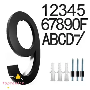 TOPTOOLCX 8 "Nổi Nhà Số Chữ Cái 911 Tầm Nhìn Biển Báo Hộp Thư Số Trang Trí Với Bộ Móng Tay