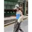 Milyfashion Gợi Cảm Chấm Bi Khâu Giả Hai Mảnh Mùa Hè Tương Phản Màu Xếp Ly Ngắn Top Bé tee Y2K DBJR