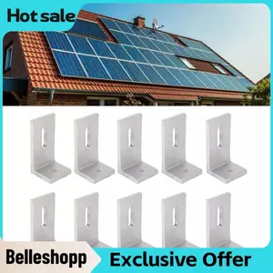 Belleshopp 10 CHIẾC Bảng Điều Khiển Năng Lượng Mặt Trời Gắn Chân Đế Hợp Kim Nhôm L Chân Núi & Chống Chịu Thời Tiết Khả Năng Chịu Tải Mạnh cho Mái Nhà Hệ Thống PV