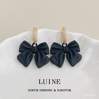 Phong Cách Mới Sơn Zircon Nơ Bông Tai Thời Trang Phóng Đại Cao Cấp Thanh Lịch Ngọt Ngào Cô Gái Tính Khí Niche Bông Tai