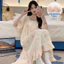 Đồ Ngủ Cotton Ngắn Tay Đám Mây Mùa Hè Kiểu Hot Live Cho Nữ Váy Ngủ Ngọt Ngào Tươi Tắn Mặc Ở Nhà Cho Nữ Mặc Ngoài